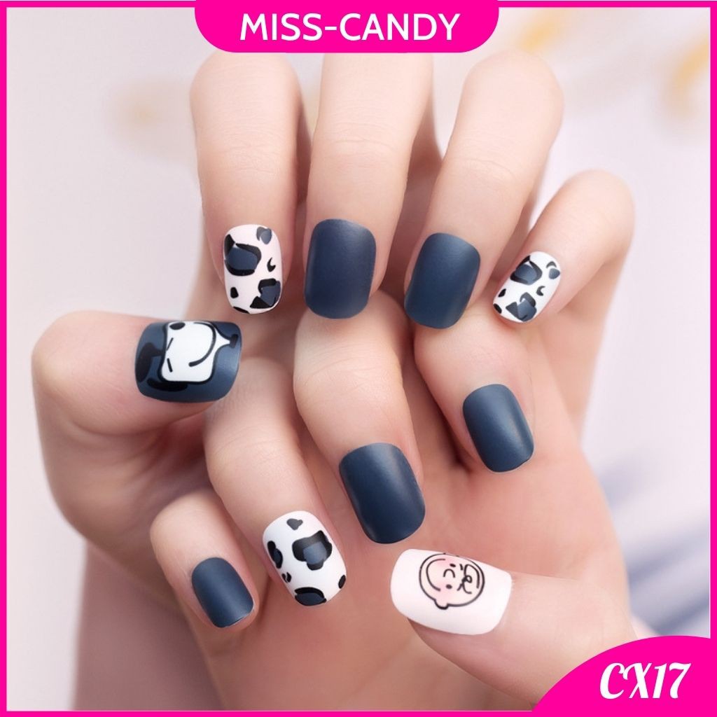 Móng tay giả dài kèm keo MISS thiết kế độc đáo dễ thương bộ móng giả làm nail thời trang hàn quốc M-CX