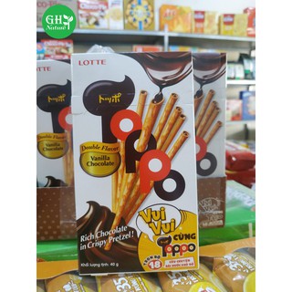 Lốc 10 hộp bánh que Toppo Socola Hương Vani 40g