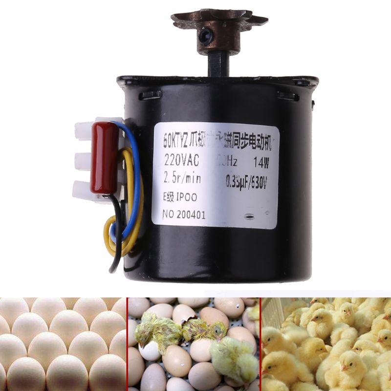 COLO  220V AC Eggs Turner Motor Incubator Engine Reversible Geared Components 2.5r/min