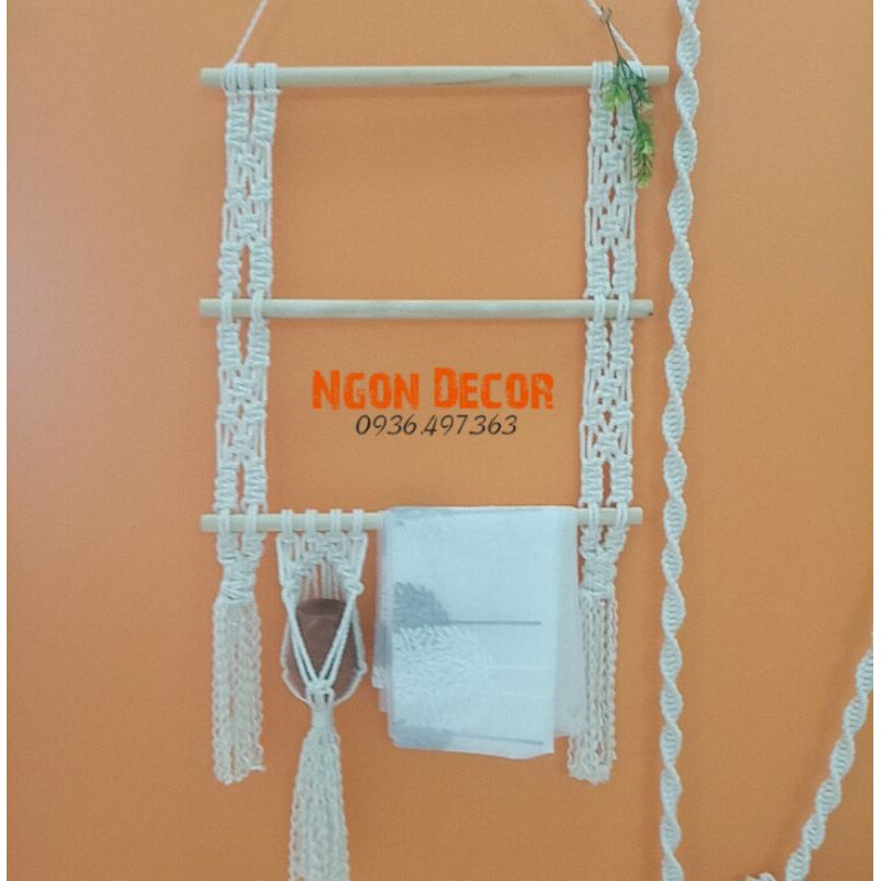 thang dây treo đồ giá treo đồ macrame handmade