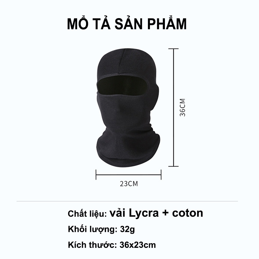 Khẩu Trang Chống Nắng Màu Đen, Khăn Trùm Đầu Ninja Đa Năng, Che Kín Mặt, Chống Nắng, Chống Bụi, Dùng Khi Đi Xe Máy, Đi P