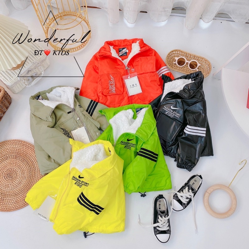 Áo khoác gió lót lông cho bé trai, bé gái từ 8-20kg Kidbabyonline K075