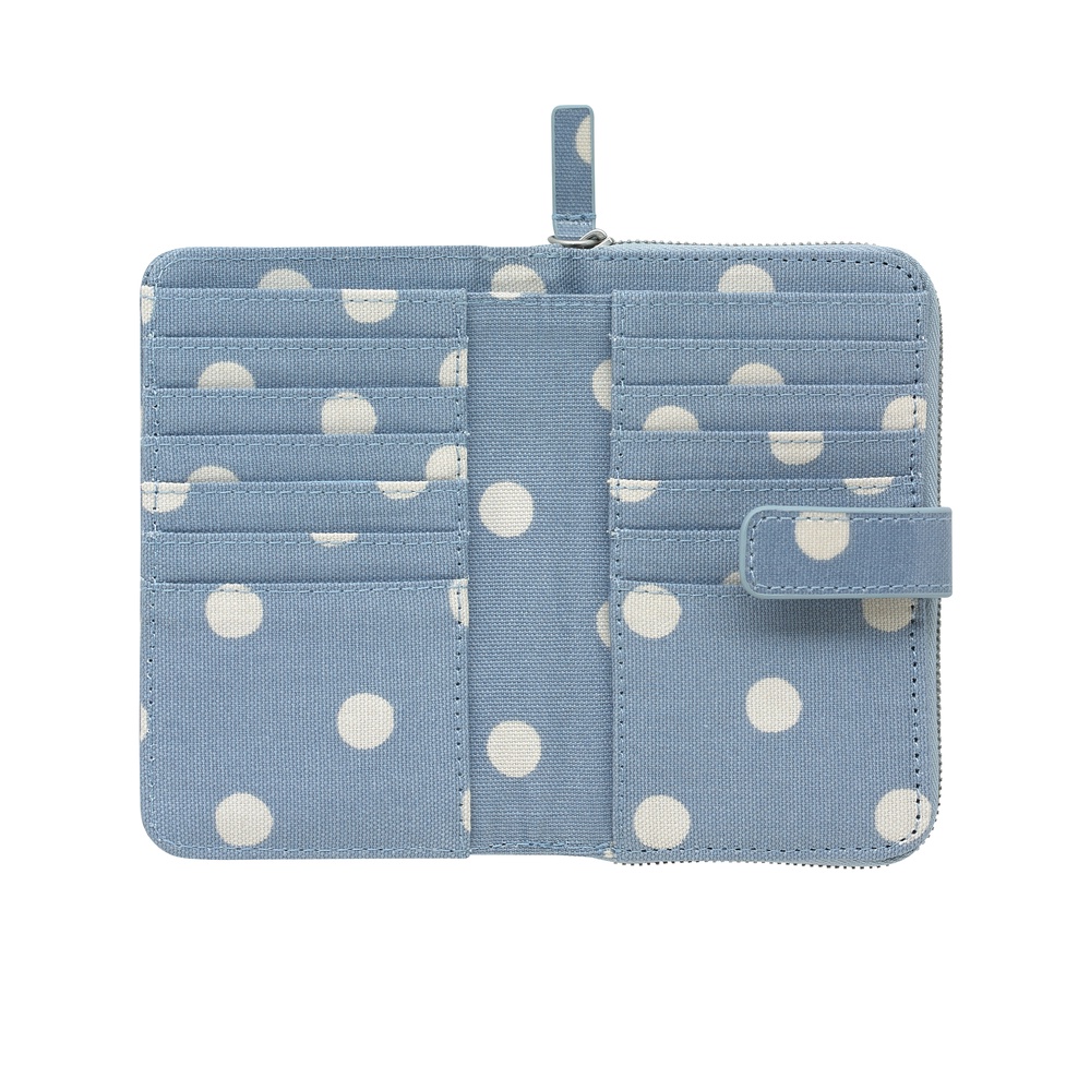 Cath Kidston - Ví cầm tay Folded Zip Wallet Spot - 1002553 - Cream Blue