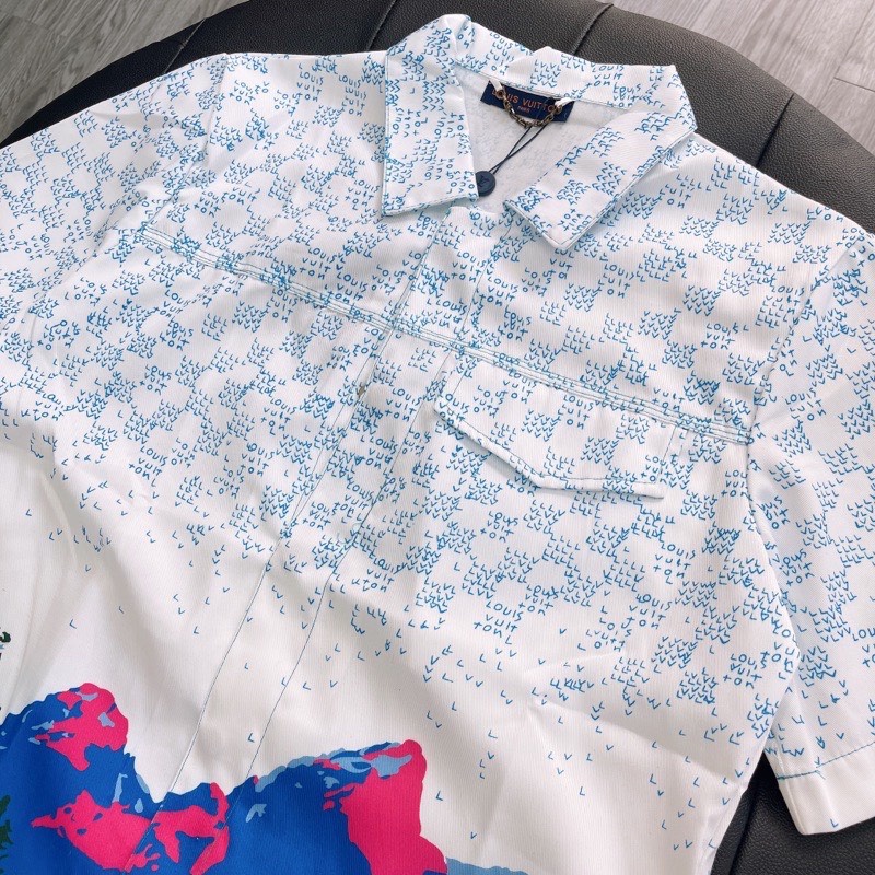 Áo Sơ Mi Luon Vuituoi LANDSCAPE SHORT-SLEEVED DENIM SHIRT SS22