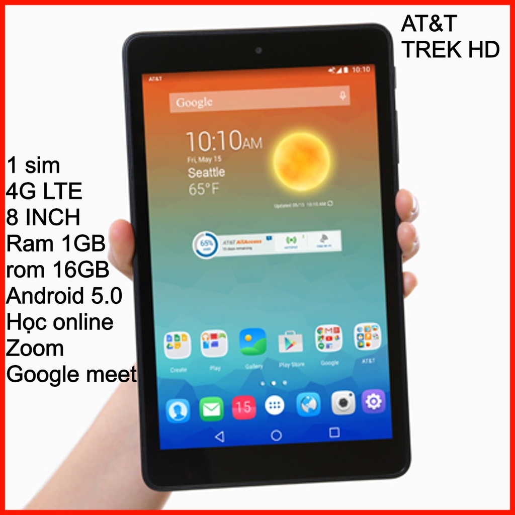 [Mã 151ELSALE hoàn 7% đơn 300K] máy tính bảng Mỹ AT&T Trek HD ( TCL 9020A)- 4G LTE 8 inch ram 1Gb+16Gb-1 sim | BigBuy360 - bigbuy360.vn
