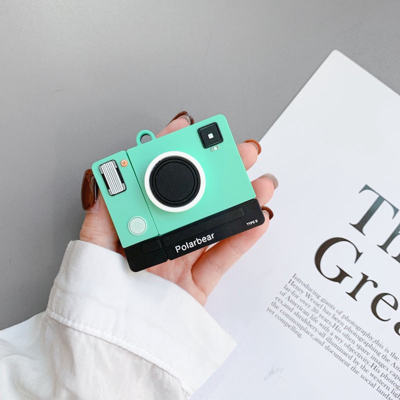 Case Vỏ Bao Airpods Đựng Tai Nghe Airpod 1 2 Pro Camera Máy Ảnh Polarbear Cực Cool Chất Liệu Silicon - Chin Chin Shop