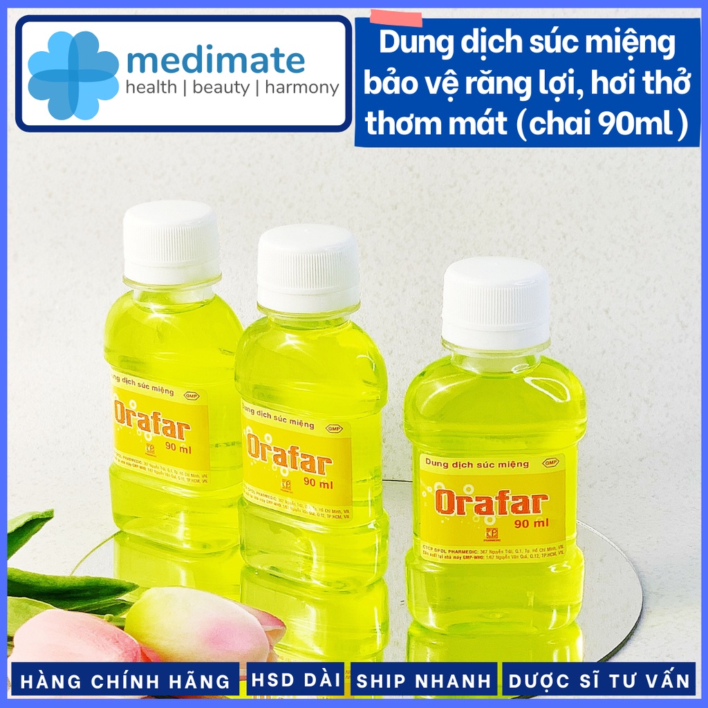 Dung dịch súc miệng ORAFAR bảo vệ răng miệng, hơi thở thơm mát (Chai 90ml)