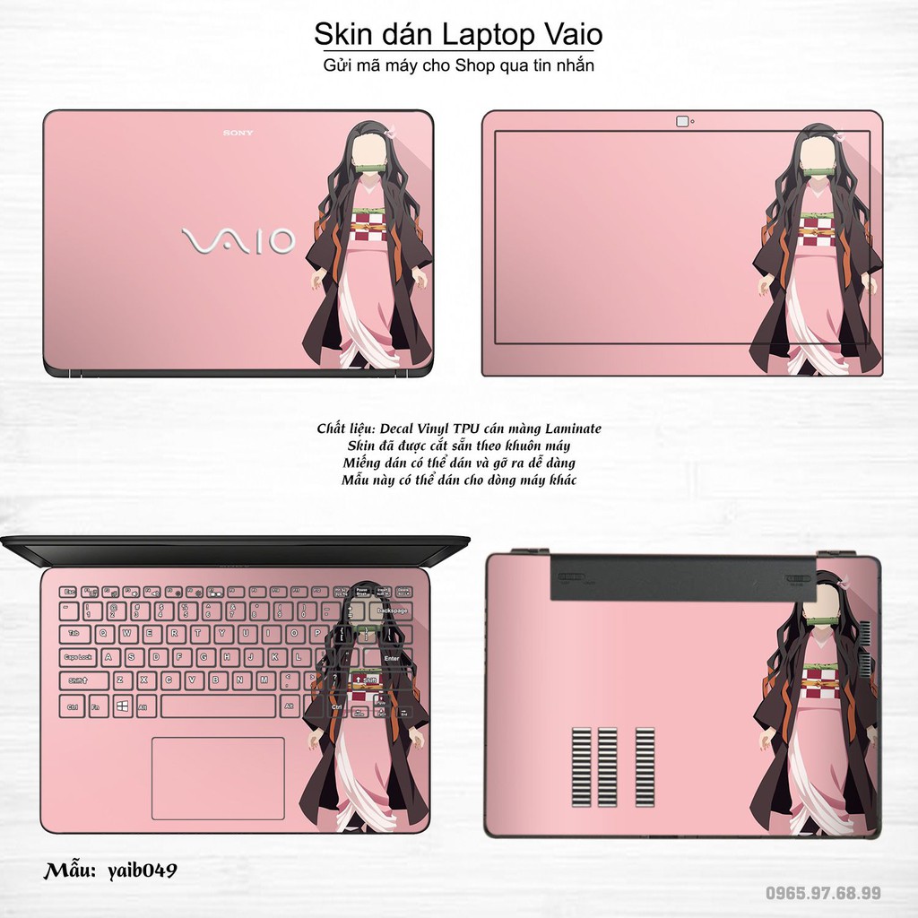 Skin dán Laptop Sony Vaio in hình Kimetsu No Yaiba _nhiều mẫu 2 (inbox mã máy cho Shop)