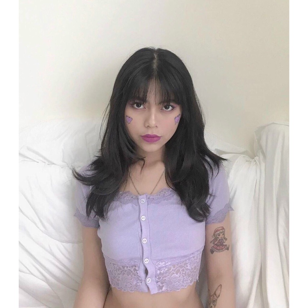 🍓Áo Croptop cổ vuông ⚡FREESHIP⚡ Áo thun croptop viền ren form ôm cực đẹp🍓📸có hình thật tự chụp📸Ôm dáng vải mềm