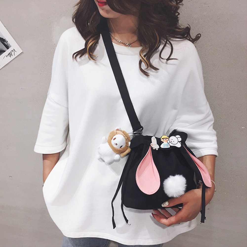 Túi Đeo Chéo Một Bên Vai Vải Canvas JP7 Dễ Thương Phong Cách Hàn Quốc Cho Nữ