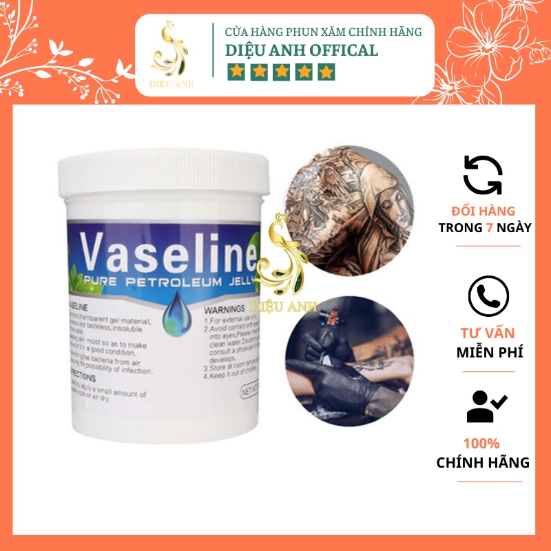 VASELINE Hũ 500ml  Dùng Lau Mực Xăm, Vệ Sinh Sau Phun Xăm