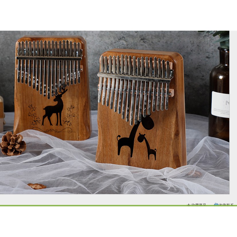 Đàn Kalimba 17 phím kiểu dáng tiện dụng 2 hình hươu cao cổ và nhiều hình khác