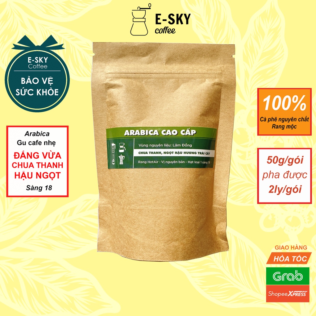 Mẫu thử cà phê nguyên chất 100% các loại của E-SKY Coffee pha phin pha máy cold brew 50gr | BigBuy360 - bigbuy360.vn