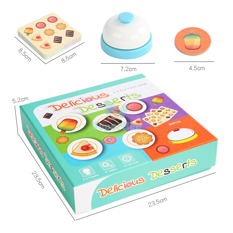 Đồ Chơi Xếp Hình Bánh Ngọt Kèm Chuông, Game Tương Tác, Thẻ Gỗ Và Giấy, Phát Triển Kỹ Năng Cơ Bản SuperBee