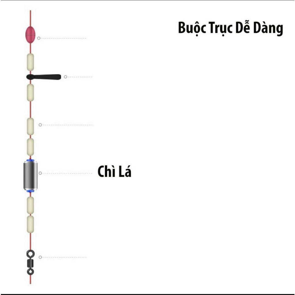 Chì lá câu cá buộc trục câu đài , Chì câu cá 1 vỉ 36 lá giá rẻ CC1