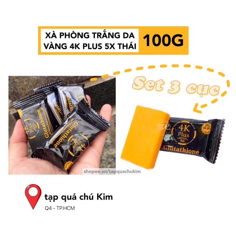 Xà phòng trắng da Thái 4K Plus 5X GLUTATHIONE 100G