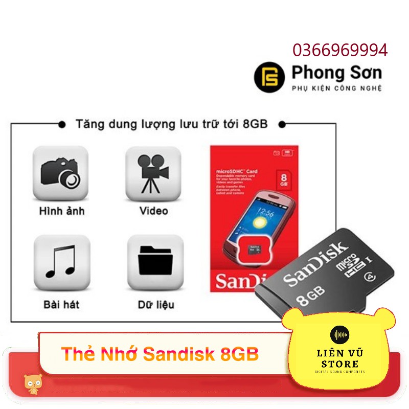 [Free ship] Thẻ nhớ Micro SD 8GB Class4 Đã Qua Sử Dụng ( Hàng chuẩn - bóc cty)