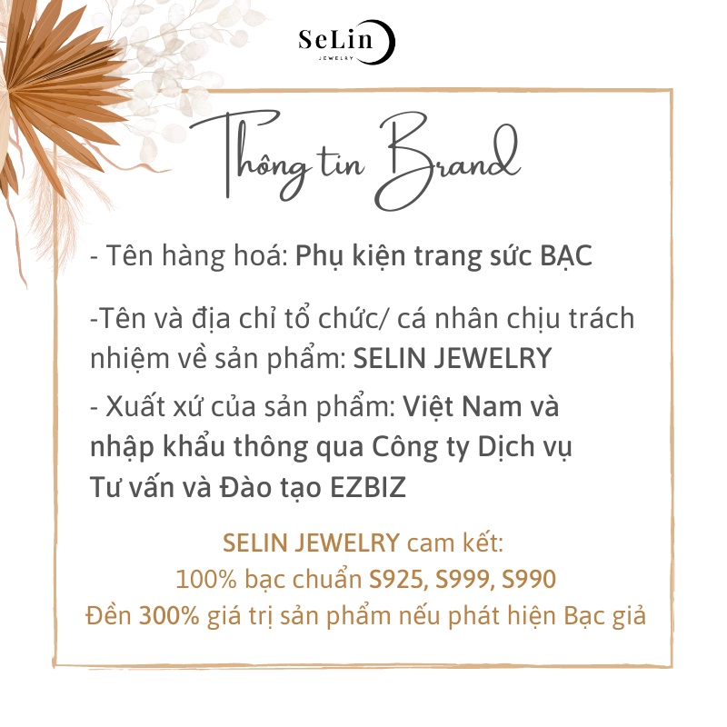 Nhẫn bạc nữ SELIN JEWELRY tròn trơn đơn giản, basic, cá tính nhiều kích thước