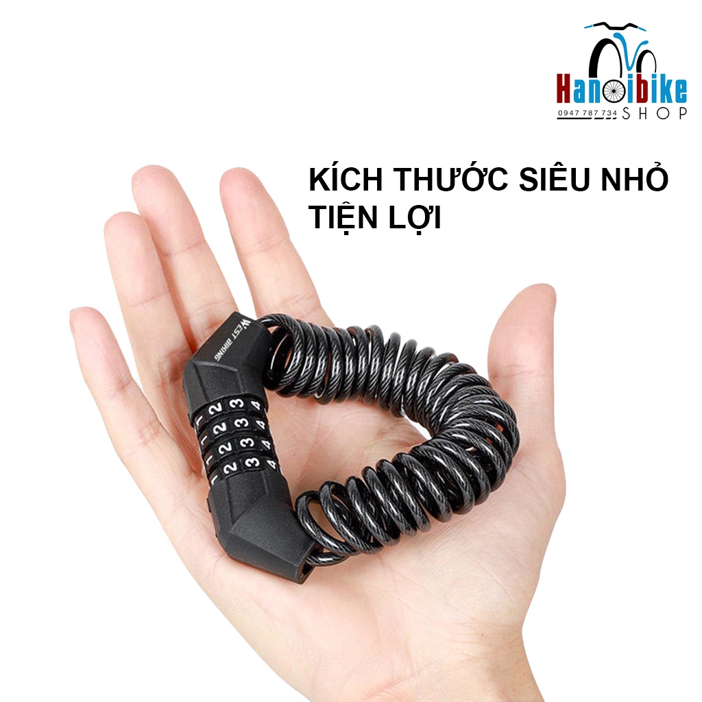 Khoá dây lò xo xe đạp thương hiệu West Biking
