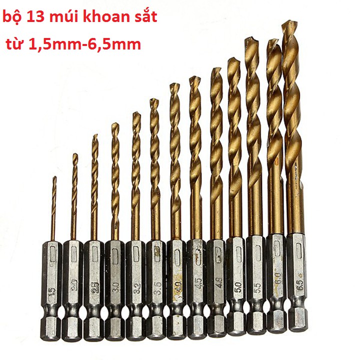 MODEL-M01 - BỘ 13 MŨI KHOAN ĐA NĂNG -GỖ- NHỰA- NHÔM- SẮT - M09