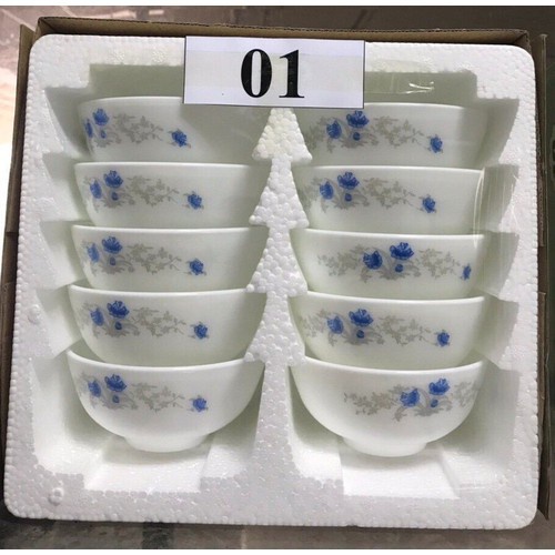 Bộ 10 chén ăn cơm cao cấp, bát cơm,chén sứ họa tiết kèm hộp sang trọng