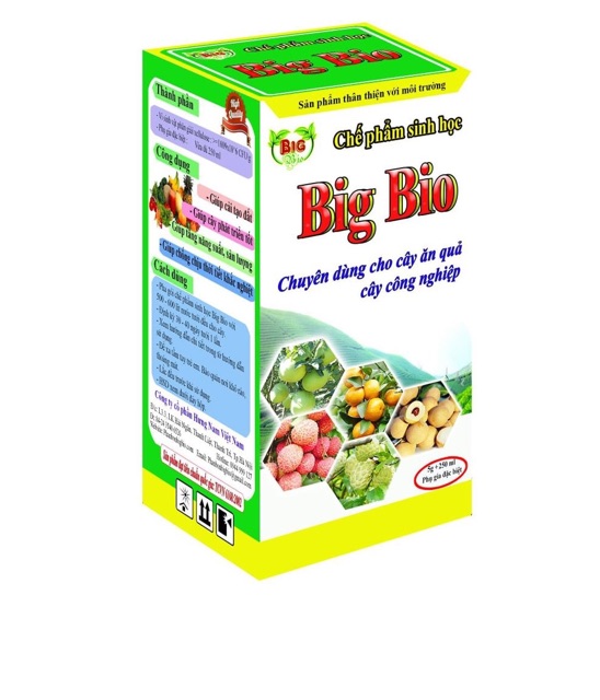 Phân bón lá hữu cơ cao cấp Big-Bio cho cây ăn quả cây công nghiệp chai 250ml dung dịch thuỷ canh