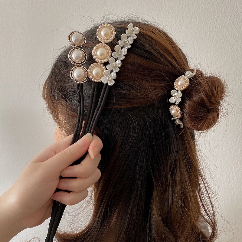 Kẹp tóc nữ đĩa ngọc trai kẹp tóc
