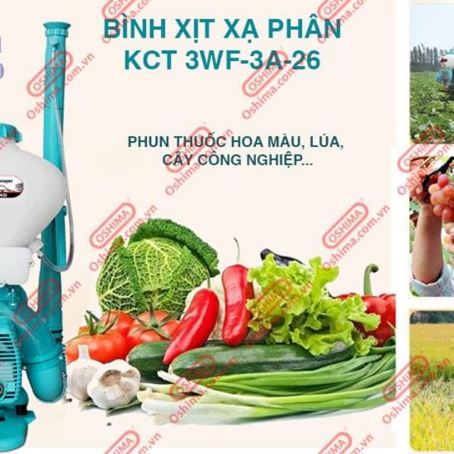 Bán máy xạ phân KCT 3WF-3A-26 ba chức năng: phun dạng bột, hạt, nước gia siêu rẻ