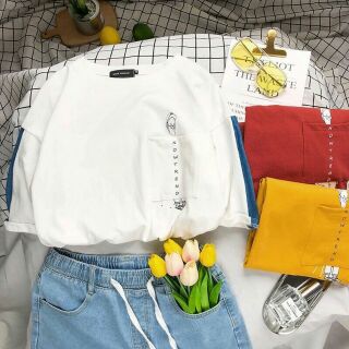 Áo thun cotton tay lỡ format rộng