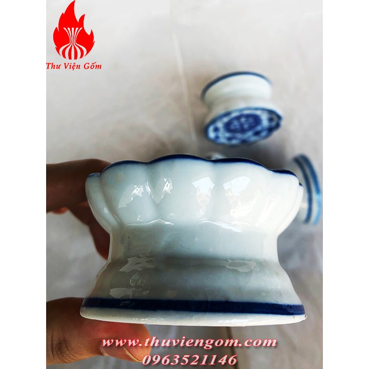 4 loại chân nến màu lam - Chân nến Bát Tràng