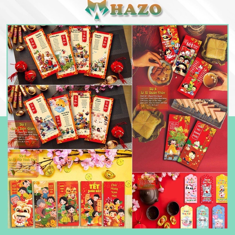 Bộ 20 Phong Bao Lì Xì Năm Mới Tết Quý Mão 2023