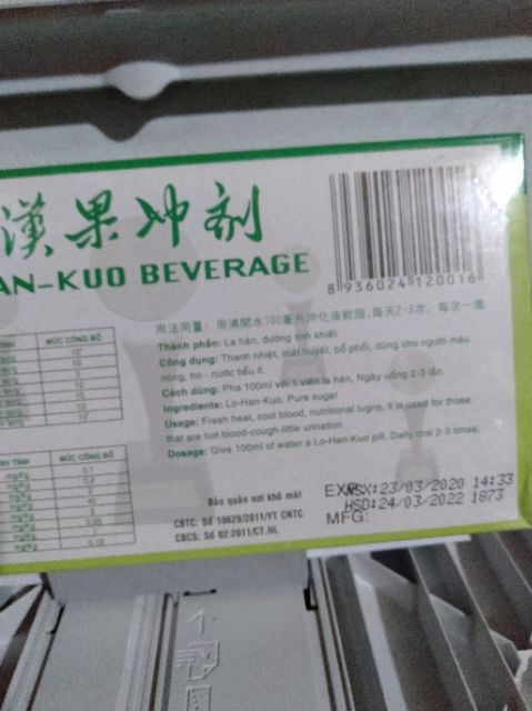 Trà La hán qủa hòa tan hán linh loại 1