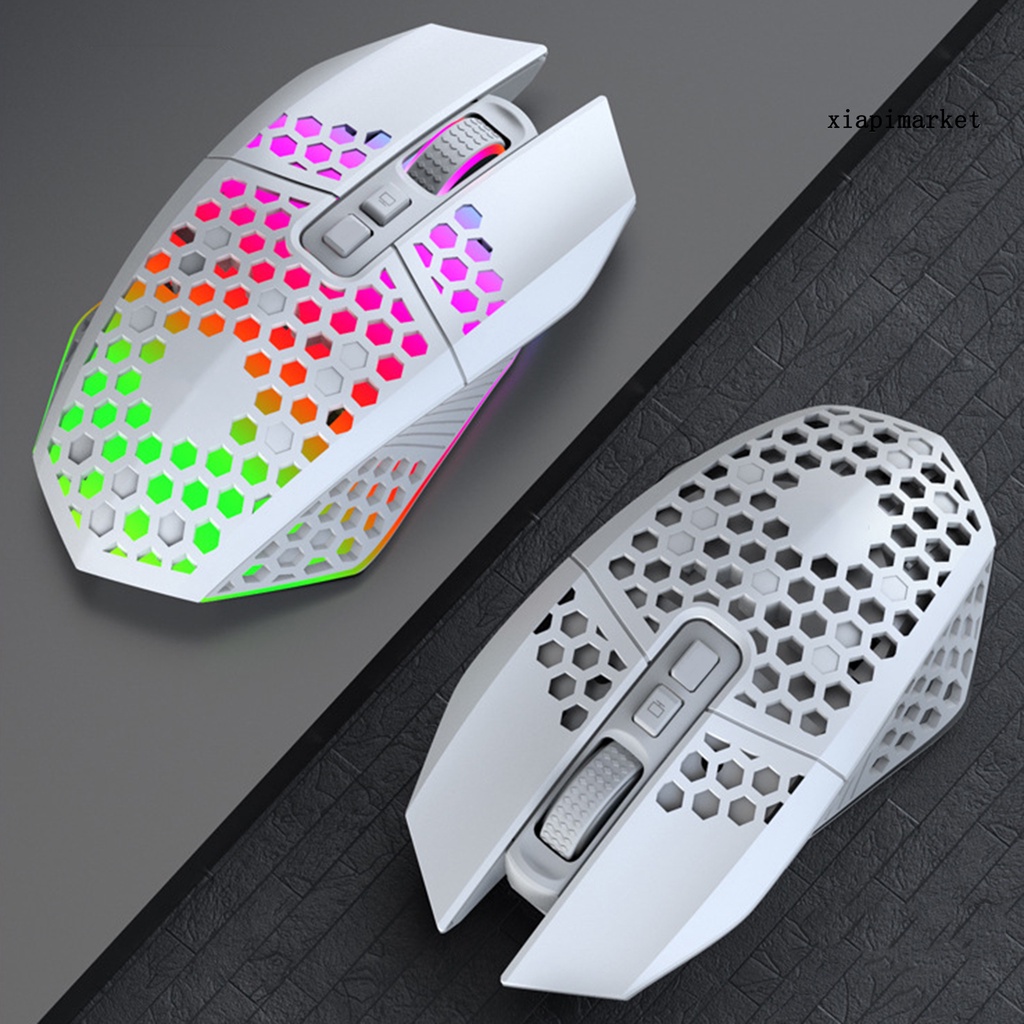 LOP_X801 PC Computer Honeycomb Hollow Wireless Charging Gaming Mute Mouse with RGB