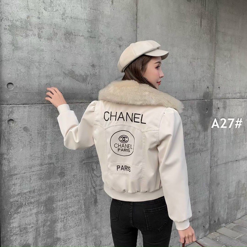 Áo da nhung cổ lông lót lông bo gấu | BigBuy360 - bigbuy360.vn