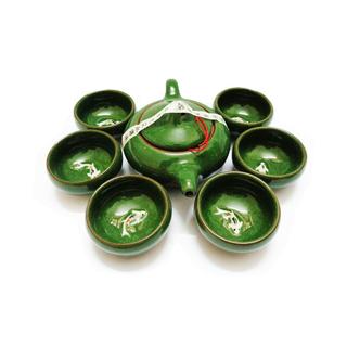 Bộ ấm chén hình cá 3d (xanh ngọc)