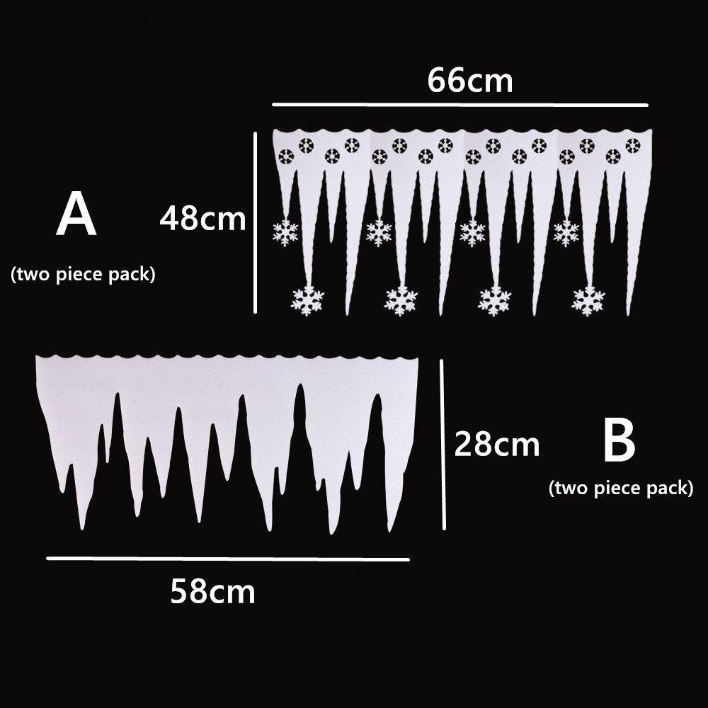 MUVAKO Bộ 2 Miếng Dán Kính Hình Bông Tuyết Ba Chiều Trang Trí Giáng Sinh