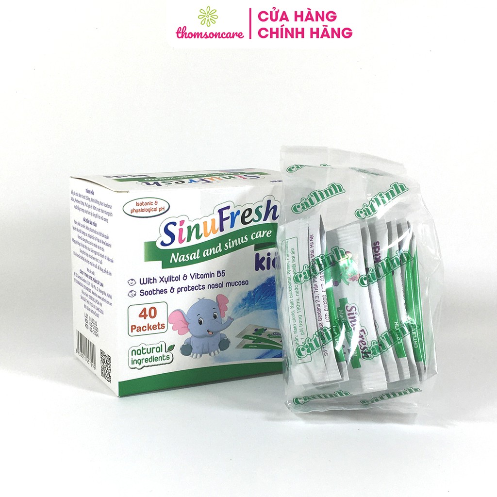 Muối rửa mũi cho bé từ 1 tuổi Sinufresh Kids của Dược Cát Linh - mẫu mới cho trẻ