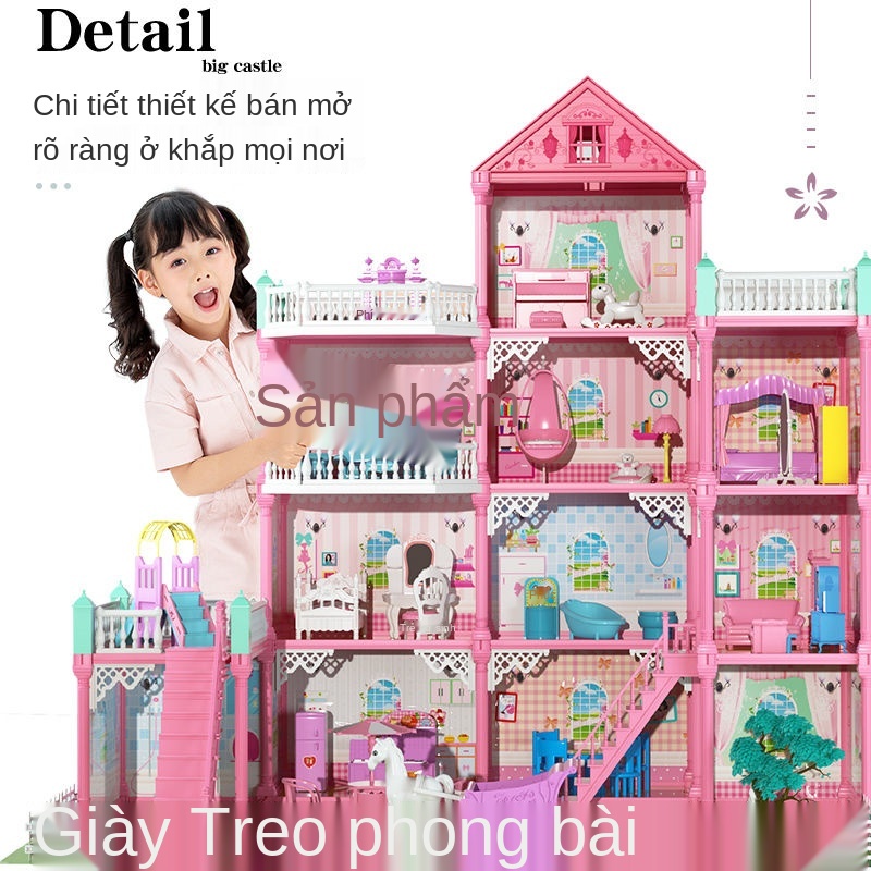 CĐồ chơi trẻ em, nhà chơi, con gái, công chúa nhỏ, biệt thự, lâu đài, sinh nhật, Ngôi búp bê Barbie Juehuang, quà tặng n