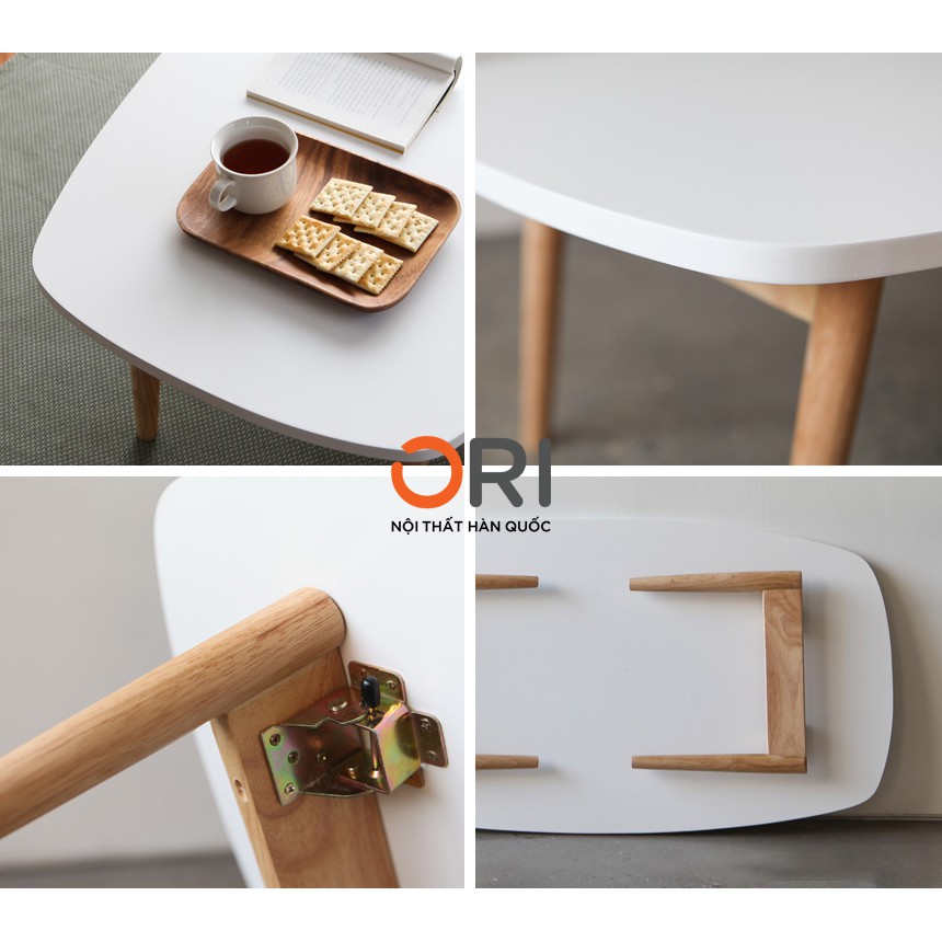 Bàn Trà/ Bàn Sofa Gỗ Hình Oval Hàn Quốc - B TABLE Size S - MDF WHITE - ORI NỘI THẤT HÀN QUỐC