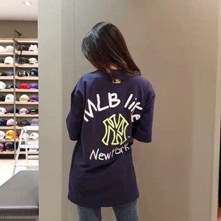 Áo Thun Tay Lỡ MLB LIKE Unisex (Trắng/Đen)