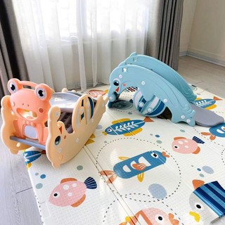 Cầu trượt bập bênh Holla 3 in 1 - Có kèm bóng rổ, có sẵn bóng