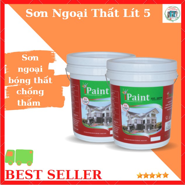 Sơn IPaint E6 Bóng Ngoài Trời Chống Bám Bụi, Màu Sắc Bền, Độ Bám Cao Chống Bong Tróc, Dễ Lau Chùi,Chống Rong Rêu Nấm Mốc