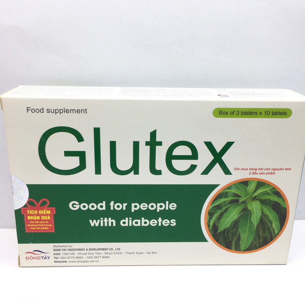 GLUTEX –Hộp 3 vỉ x 10 viên nén