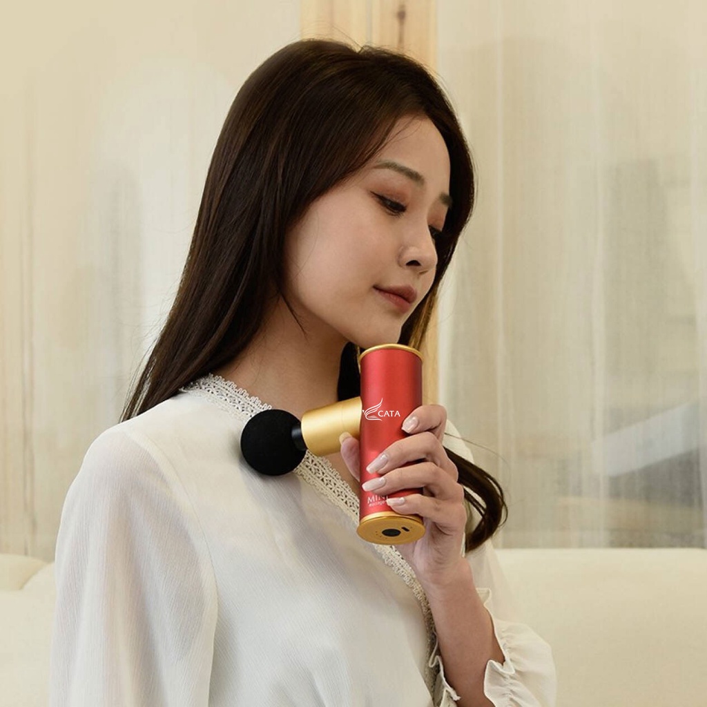 Súng massage cầm tay mini Cát Á LE10200-N, 4 mức độ rung, 5 đầu massage, nhỏ gọn thích hợp cho phái yếu - BH 12 tháng