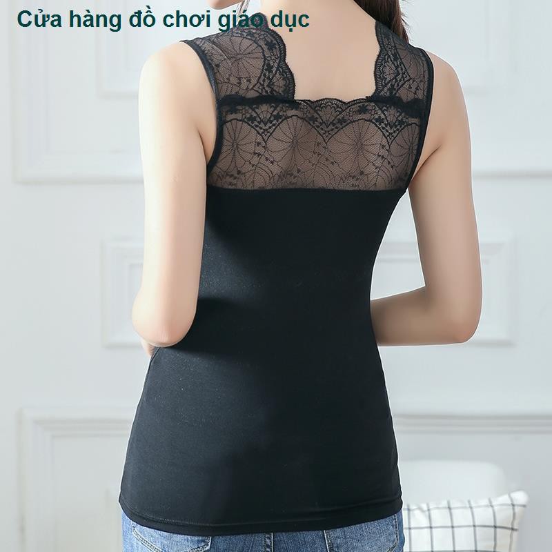 [hai mặt có thể mặc được] áo yếm ren gợi cảm phương thức phối hai sơ mi giảm béo phông đa năng vest nữ