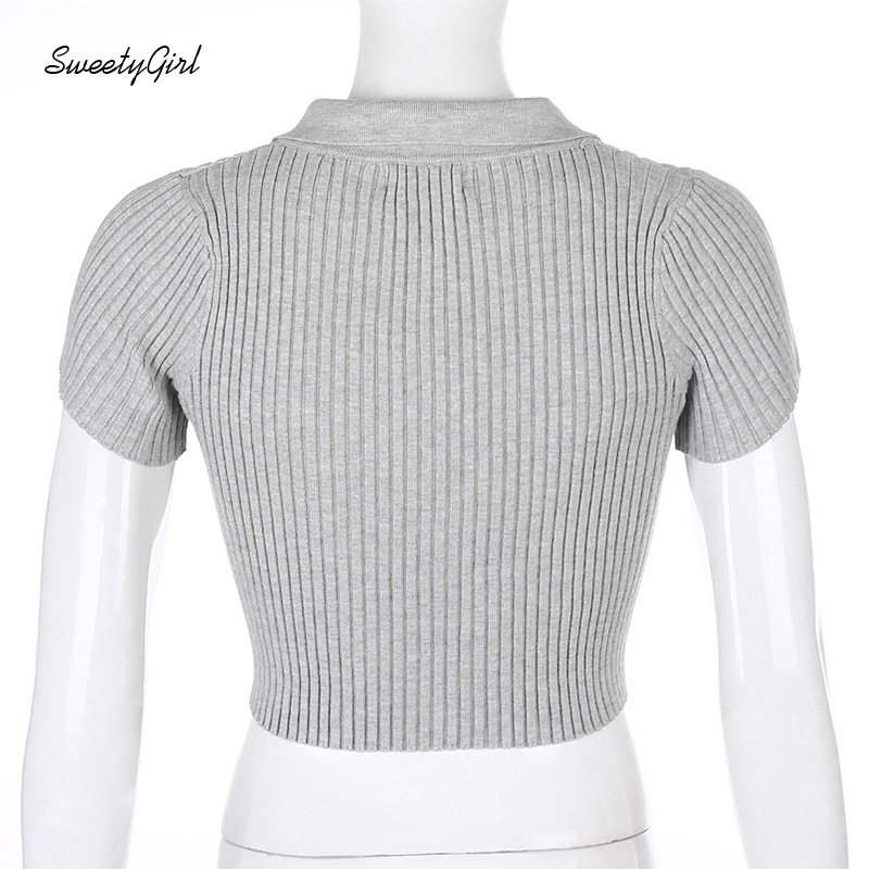 Áo Thun Nữ Ngắn Tay Cổ Bẻ Thời Trang Hàn