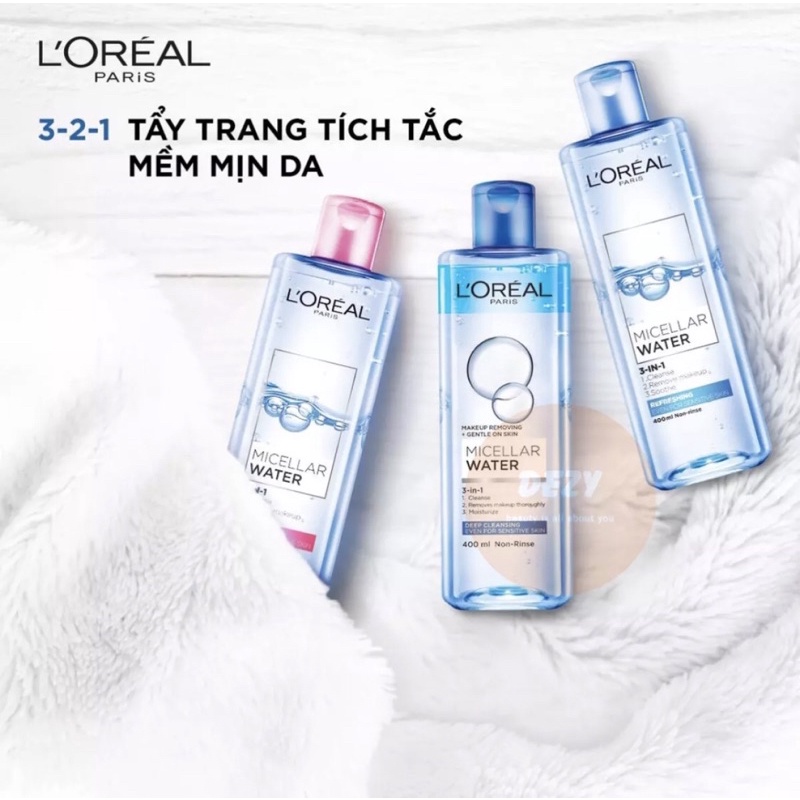 Nước tẩy trang L'Oreal Paris 3-in-1 Micellar Wate 400ml | WebRaoVat - webraovat.net.vn