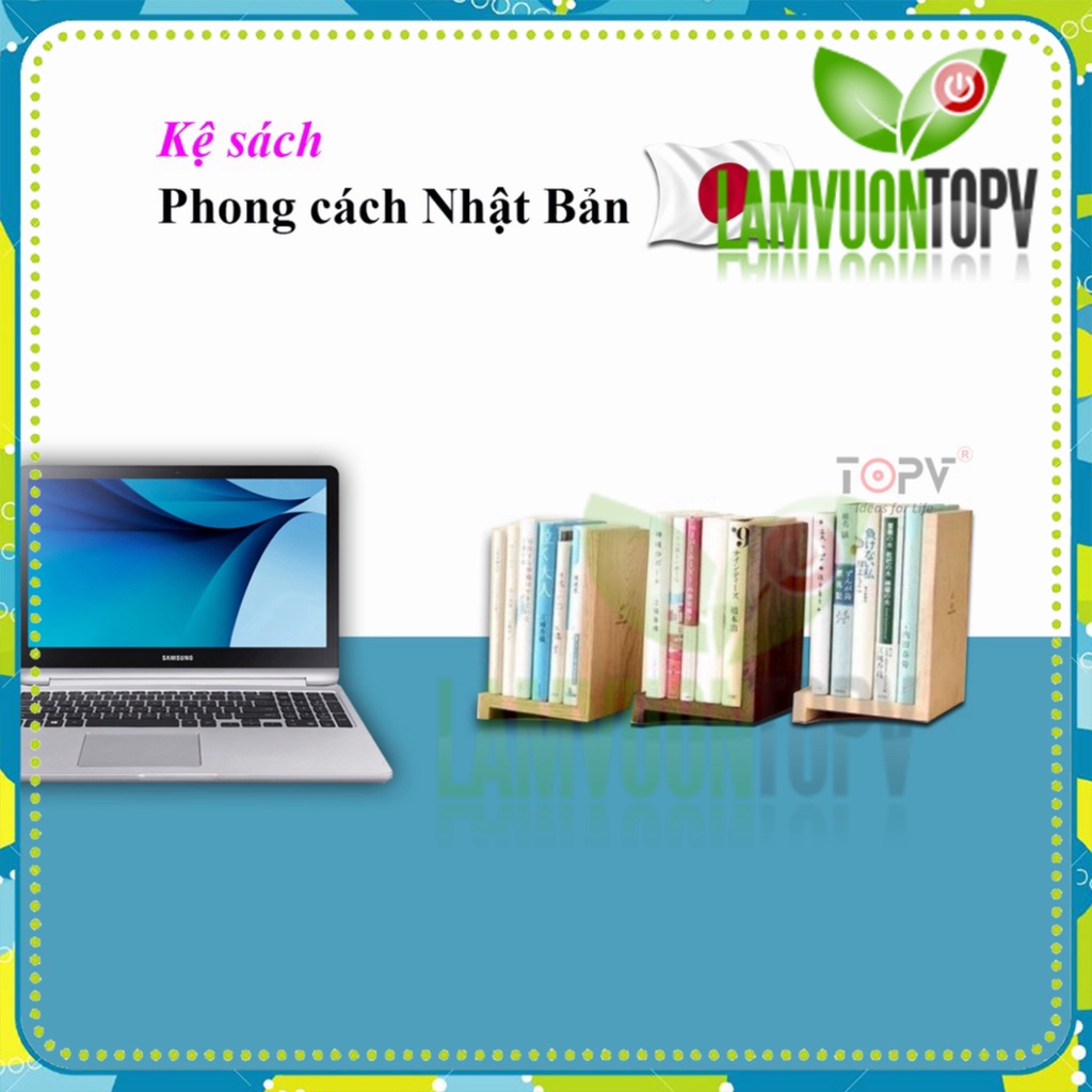 Giá sách để bàn học bàn làm việc TOPV gỗ mini đựng đồ decor trên kệ sách giá rẻ để đỡ vở cho bé nhỏ trắng Làm vườn TopV
