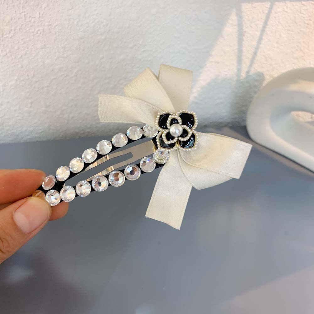 Kẹp tóc hình bông hoa đính ngọc trai giả phong cách Hàn Quốc thời trang thanh lịch cho nữ