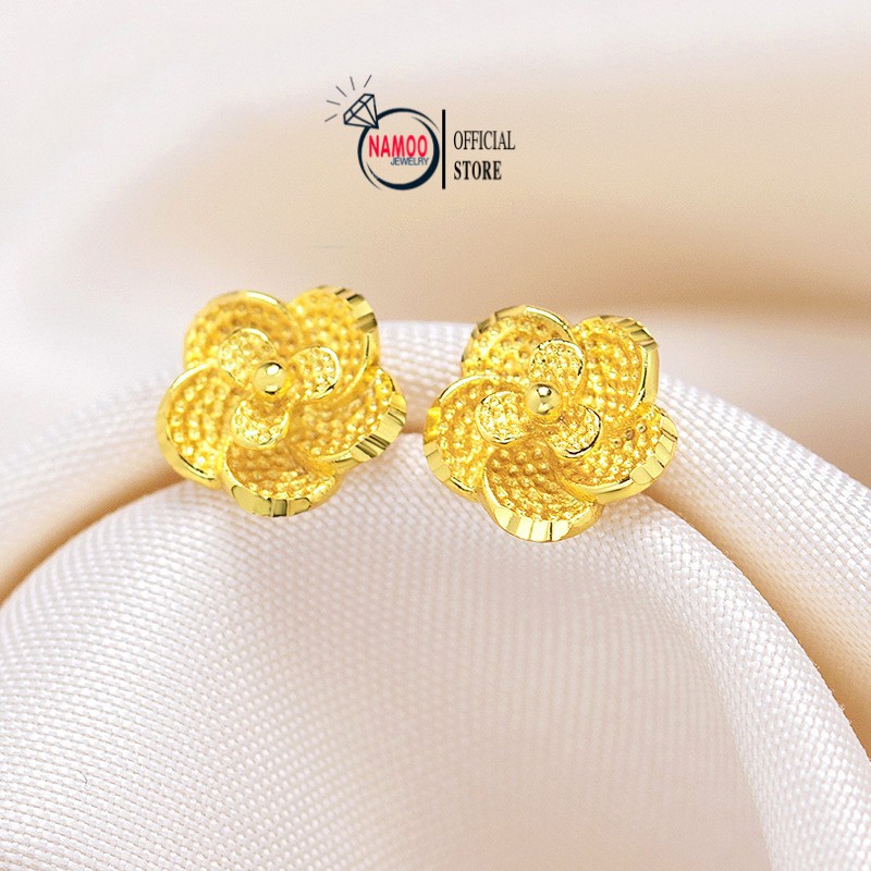 Khuyên Tai Hoa mai Nữ Mạ 24k T186 NaMoo Jewelry